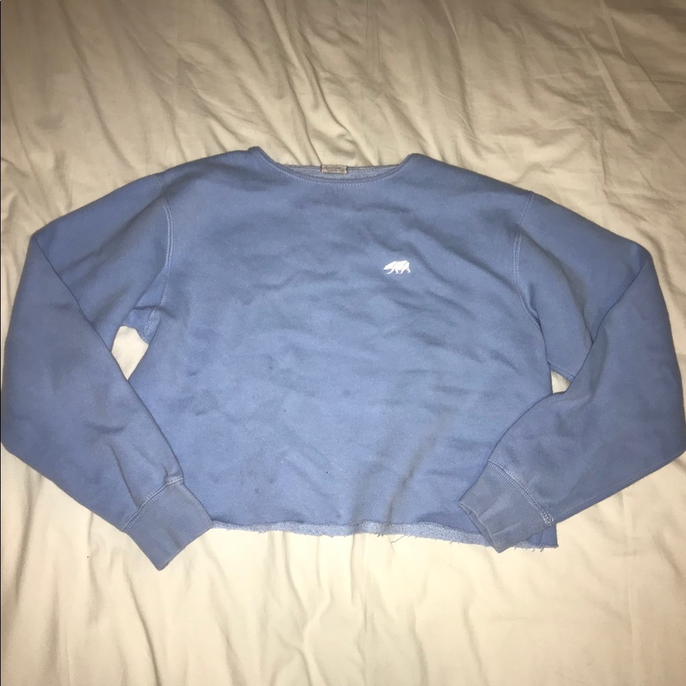 Baby blue cropped crewneck